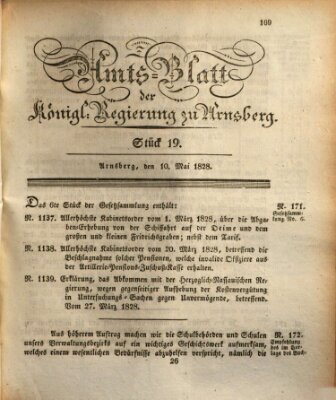 Amtsblatt für den Regierungsbezirk Arnsberg Samstag 10. Mai 1828