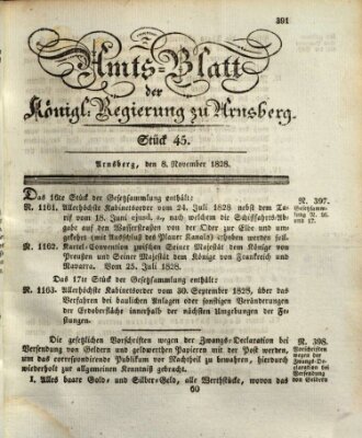 Amtsblatt für den Regierungsbezirk Arnsberg Samstag 8. November 1828