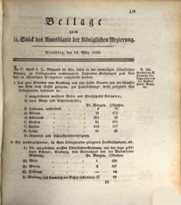 Amtsblatt für den Regierungsbezirk Arnsberg Samstag 14. März 1829
