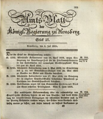 Amtsblatt für den Regierungsbezirk Arnsberg Samstag 4. Juli 1829