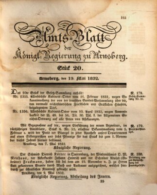 Amtsblatt für den Regierungsbezirk Arnsberg Samstag 19. Mai 1832