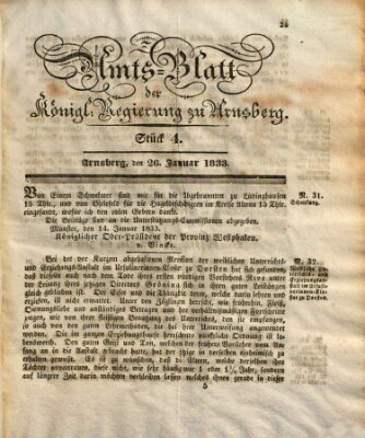 Amtsblatt für den Regierungsbezirk Arnsberg Samstag 26. Januar 1833