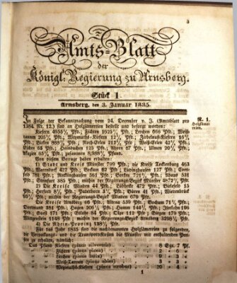 Amtsblatt für den Regierungsbezirk Arnsberg Samstag 3. Januar 1835