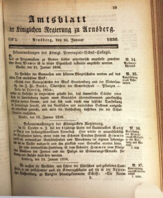 Amtsblatt für den Regierungsbezirk Arnsberg Samstag 30. Januar 1836