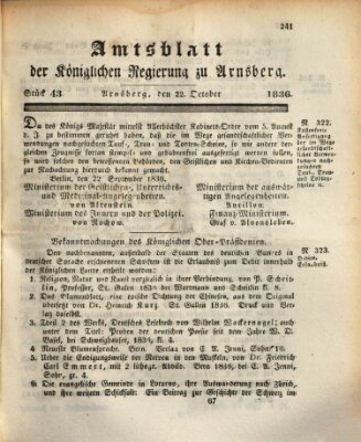 Amtsblatt für den Regierungsbezirk Arnsberg Samstag 22. Oktober 1836