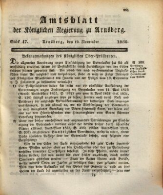 Amtsblatt für den Regierungsbezirk Arnsberg Samstag 19. November 1836