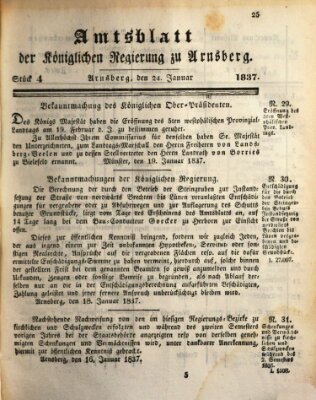 Amtsblatt für den Regierungsbezirk Arnsberg Dienstag 24. Januar 1837