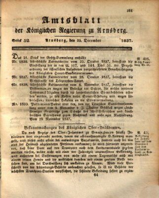 Amtsblatt für den Regierungsbezirk Arnsberg Samstag 23. Dezember 1837