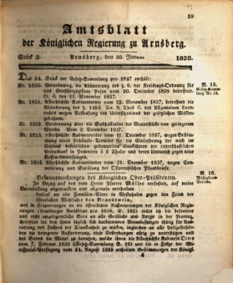 Amtsblatt für den Regierungsbezirk Arnsberg Samstag 20. Januar 1838