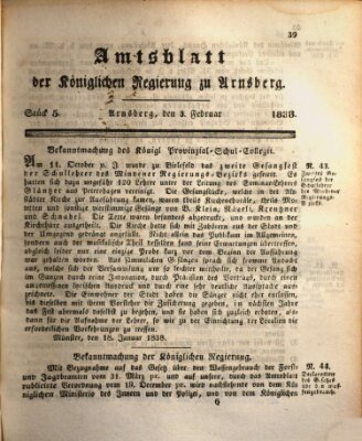 Amtsblatt für den Regierungsbezirk Arnsberg Samstag 3. Februar 1838