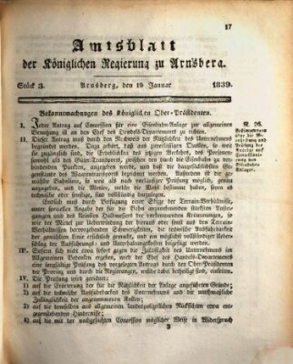 Amtsblatt für den Regierungsbezirk Arnsberg Samstag 19. Januar 1839