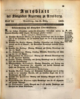 Amtsblatt für den Regierungsbezirk Arnsberg Samstag 30. März 1839