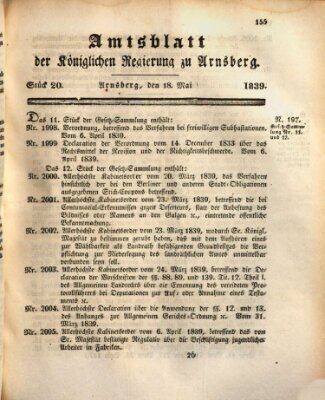 Amtsblatt für den Regierungsbezirk Arnsberg Samstag 18. Mai 1839