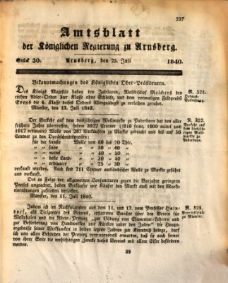 Amtsblatt für den Regierungsbezirk Arnsberg Samstag 25. Juli 1840