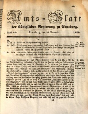 Amtsblatt für den Regierungsbezirk Arnsberg Samstag 28. November 1840