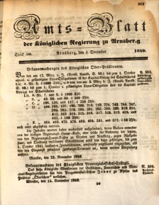 Amtsblatt für den Regierungsbezirk Arnsberg Samstag 5. Dezember 1840