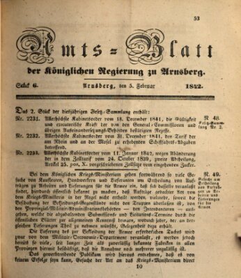 Amtsblatt für den Regierungsbezirk Arnsberg Samstag 5. Februar 1842