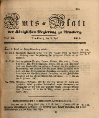 Amtsblatt für den Regierungsbezirk Arnsberg Samstag 9. April 1842