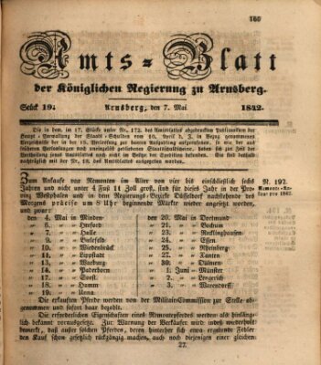 Amtsblatt für den Regierungsbezirk Arnsberg Samstag 7. Mai 1842