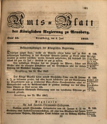 Amtsblatt für den Regierungsbezirk Arnsberg Samstag 4. Juni 1842