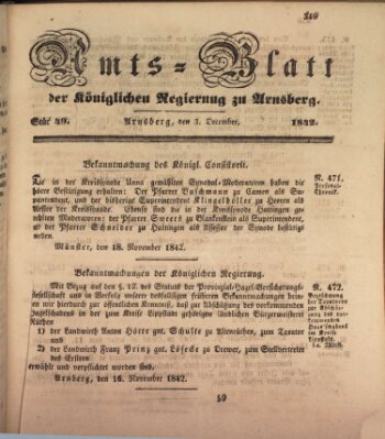 Amtsblatt für den Regierungsbezirk Arnsberg Samstag 3. Dezember 1842