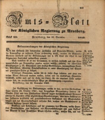 Amtsblatt für den Regierungsbezirk Arnsberg Samstag 31. Dezember 1842