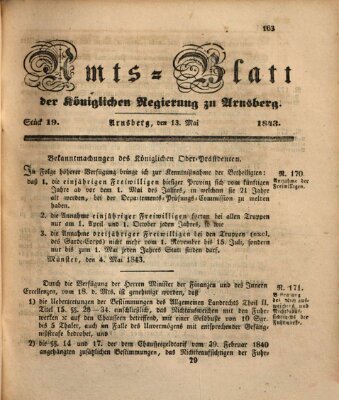 Amtsblatt für den Regierungsbezirk Arnsberg Samstag 13. Mai 1843