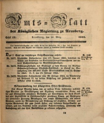 Amtsblatt für den Regierungsbezirk Arnsberg Samstag 16. März 1844