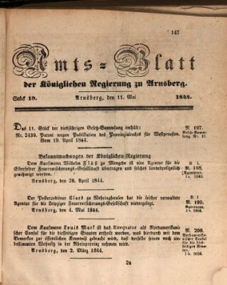 Amtsblatt für den Regierungsbezirk Arnsberg Samstag 11. Mai 1844