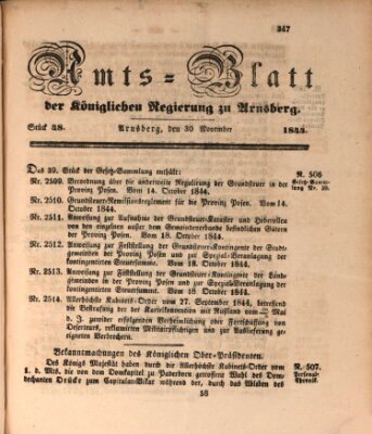 Amtsblatt für den Regierungsbezirk Arnsberg Samstag 30. November 1844