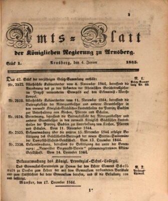 Amtsblatt für den Regierungsbezirk Arnsberg Samstag 4. Januar 1845