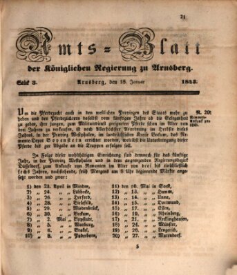 Amtsblatt für den Regierungsbezirk Arnsberg Samstag 18. Januar 1845