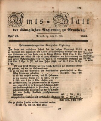 Amtsblatt für den Regierungsbezirk Arnsberg Samstag 31. Mai 1845