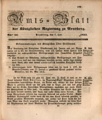 Amtsblatt für den Regierungsbezirk Arnsberg Samstag 7. Juni 1845