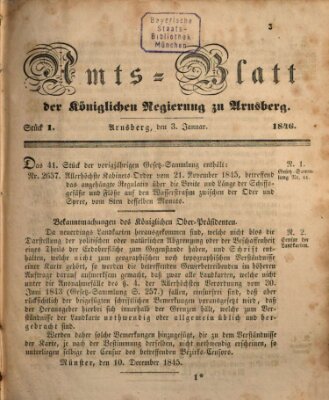 Amtsblatt für den Regierungsbezirk Arnsberg Samstag 3. Januar 1846