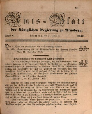 Amtsblatt für den Regierungsbezirk Arnsberg Samstag 24. Januar 1846