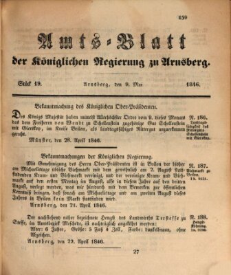 Amtsblatt für den Regierungsbezirk Arnsberg Samstag 9. Mai 1846