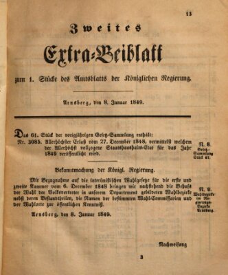 Amtsblatt für den Regierungsbezirk Arnsberg Montag 8. Januar 1849