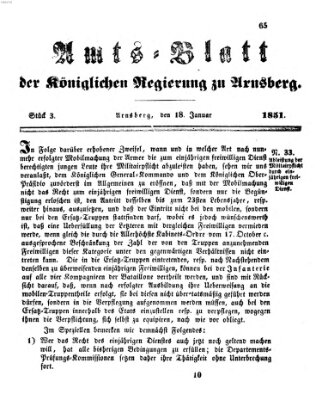 Amtsblatt für den Regierungsbezirk Arnsberg Samstag 18. Januar 1851