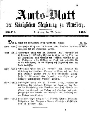 Amtsblatt für den Regierungsbezirk Arnsberg Samstag 22. Januar 1853