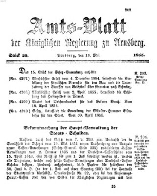 Amtsblatt für den Regierungsbezirk Arnsberg Samstag 19. Mai 1855