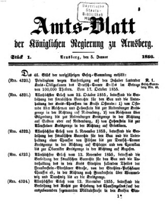 Amtsblatt für den Regierungsbezirk Arnsberg Samstag 5. Januar 1856