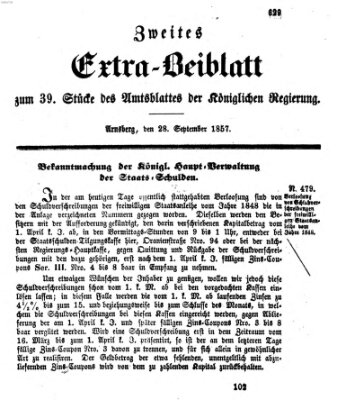 Amtsblatt für den Regierungsbezirk Arnsberg Montag 28. September 1857