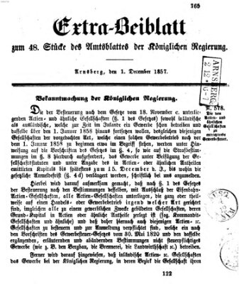 Amtsblatt für den Regierungsbezirk Arnsberg Dienstag 1. Dezember 1857