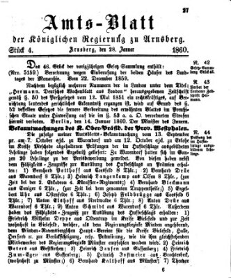 Amtsblatt für den Regierungsbezirk Arnsberg Samstag 28. Januar 1860