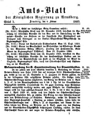 Amtsblatt für den Regierungsbezirk Arnsberg Samstag 4. Februar 1860