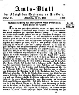 Amtsblatt für den Regierungsbezirk Arnsberg Freitag 30. März 1860