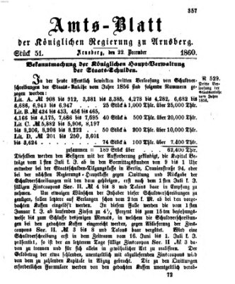 Amtsblatt für den Regierungsbezirk Arnsberg Samstag 22. Dezember 1860