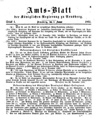 Amtsblatt für den Regierungsbezirk Arnsberg Samstag 5. Januar 1861