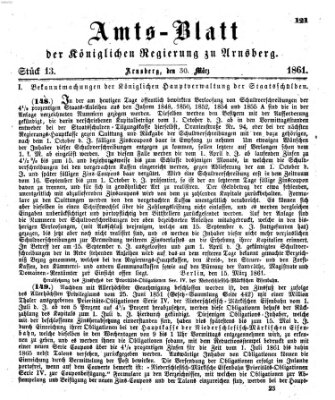 Amtsblatt für den Regierungsbezirk Arnsberg Samstag 30. März 1861